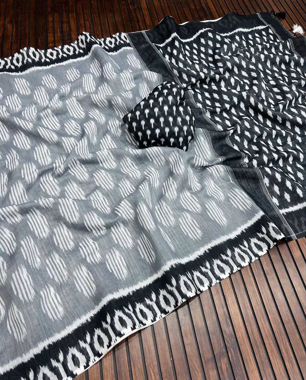 Ynf Pure Linen RIN225 916 Sarees Wedding Collections Festive Collections Wholesale Printed Sarees Cotton Linen Sarees Sarees With Blouse Manufacturer