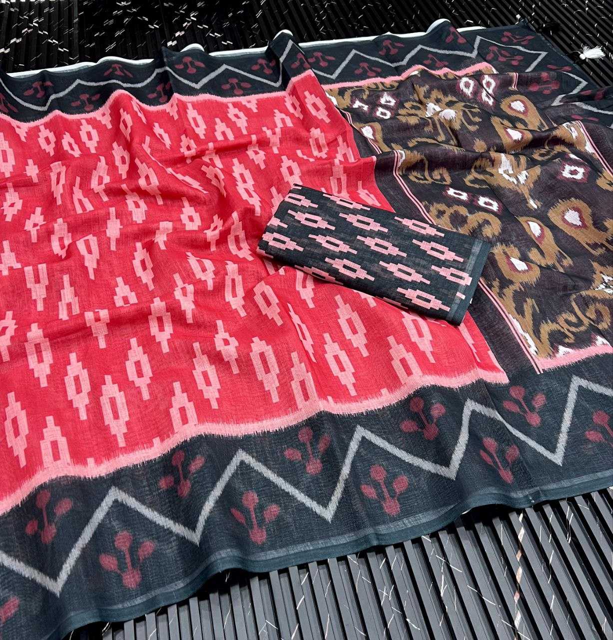 Ynf Pure Linen RIN225 931 Sarees Wedding Collections Festive Collections Wholesale Printed Sarees Linen Sarees Sarees With Blouse Manufacturer