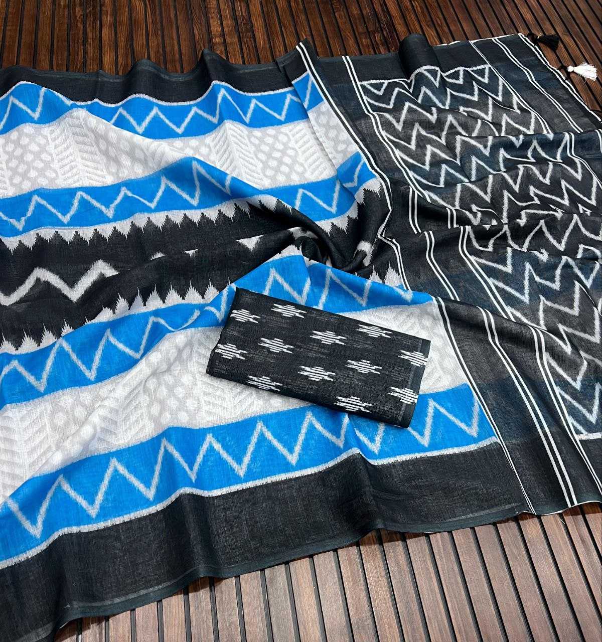 Ynf Pure Linen RIN225 935 Sarees Wedding Collections Festive Collections Wholesale Printed Sarees Linen Sarees Sarees With Blouse Manufacturer