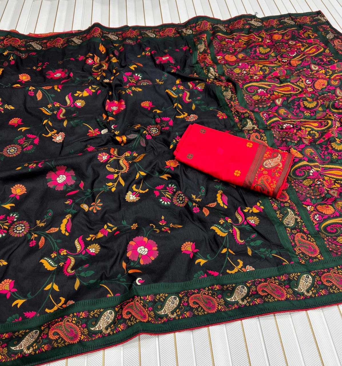 Ynf Pure Pashmina RIN225 946 Sarees Wedding Collections Festive Collections Wholesale Zari Border Sarees Silk Sarees Sarees With Blouse Manufacturer