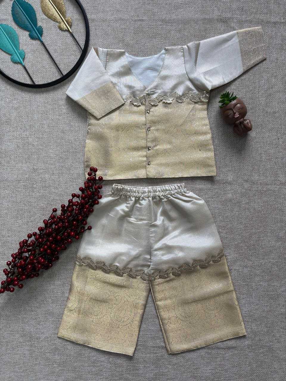 Ynf Pure Silk RIN107 SOUTH Western Wears Kids Wear Festive Collections Wholesale Co-ord Set Kids Co-ord Set Kids Festive Wear Manufacturer