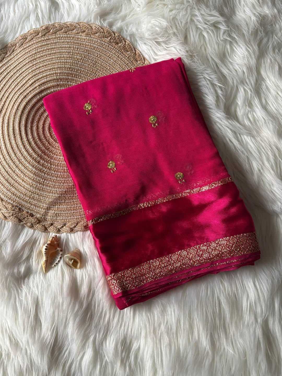 Ynf Pure Viscos RIN178 ADORN Sarees Wholesale Printed Georgette Saree Zari Border Sarees Viscose Saree Manufacturer