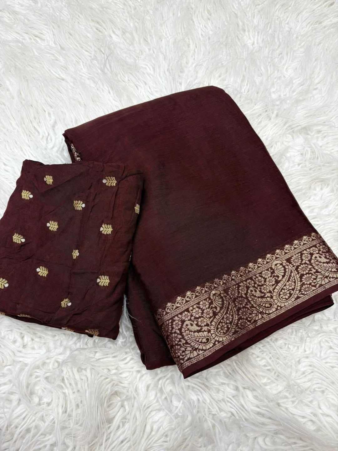Ynf Pure Viscos RIN178 GAKKO Sarees Wholesale Georgette Sarees Jacquard Saree Viscose Saree Manufacturer