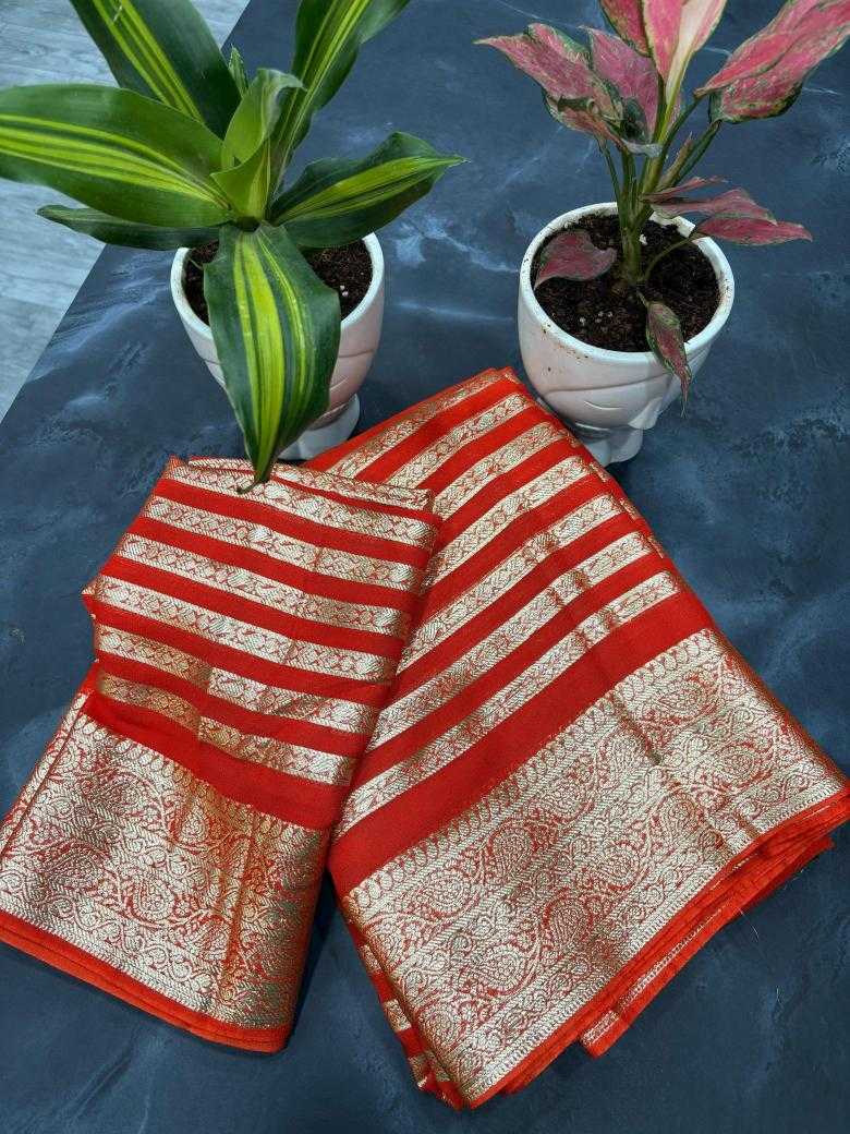 Ynf Pure Viscos RIN195 color Sarees Wholesale Georgette Sarees Zari Border Sarees Viscose Saree Manufacturer