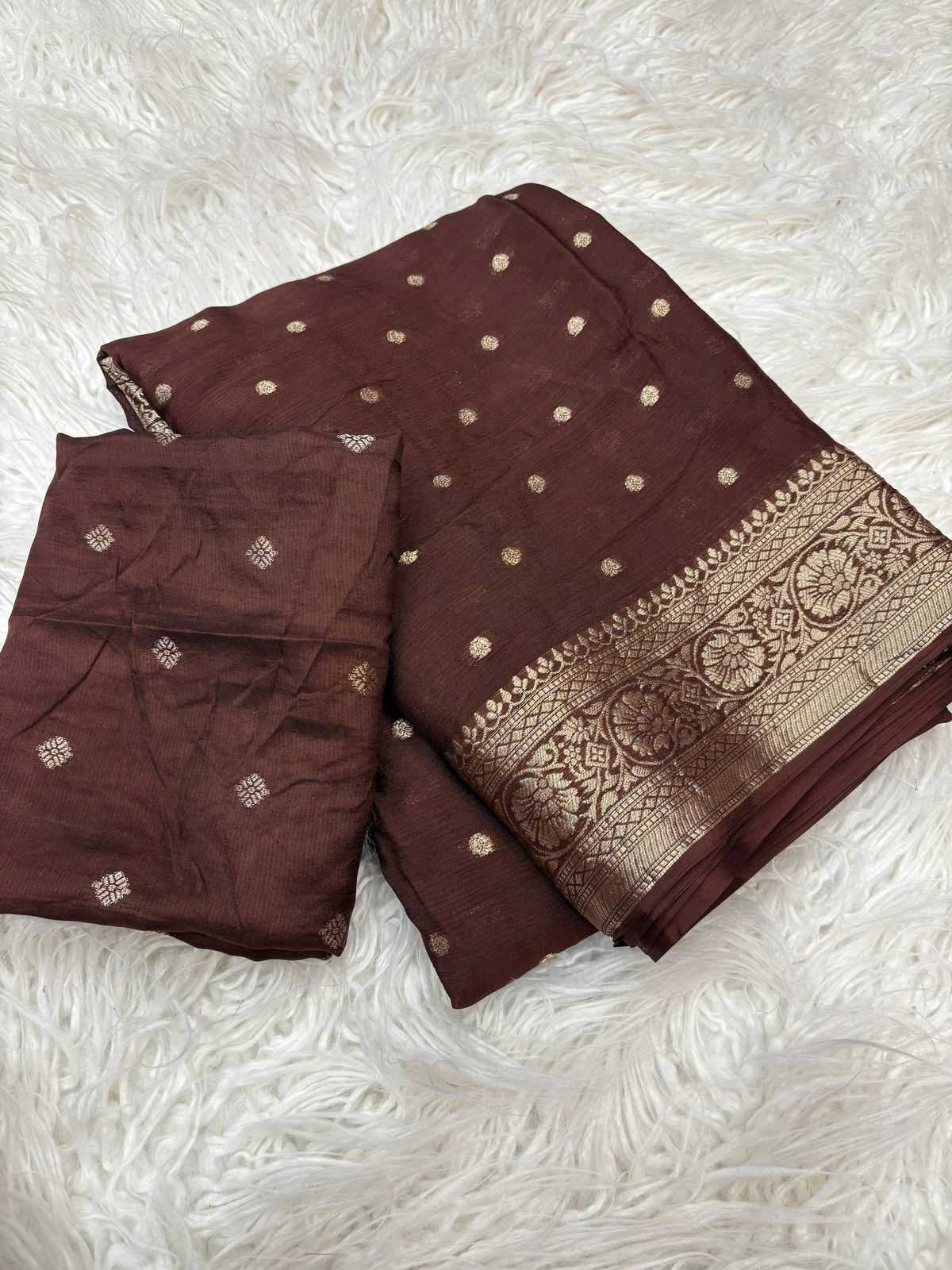 Ynf Pure Viscos RIN195 Emily Sarees Wholesale Georgette Sarees Butta Sarees Viscose Saree Manufacturer