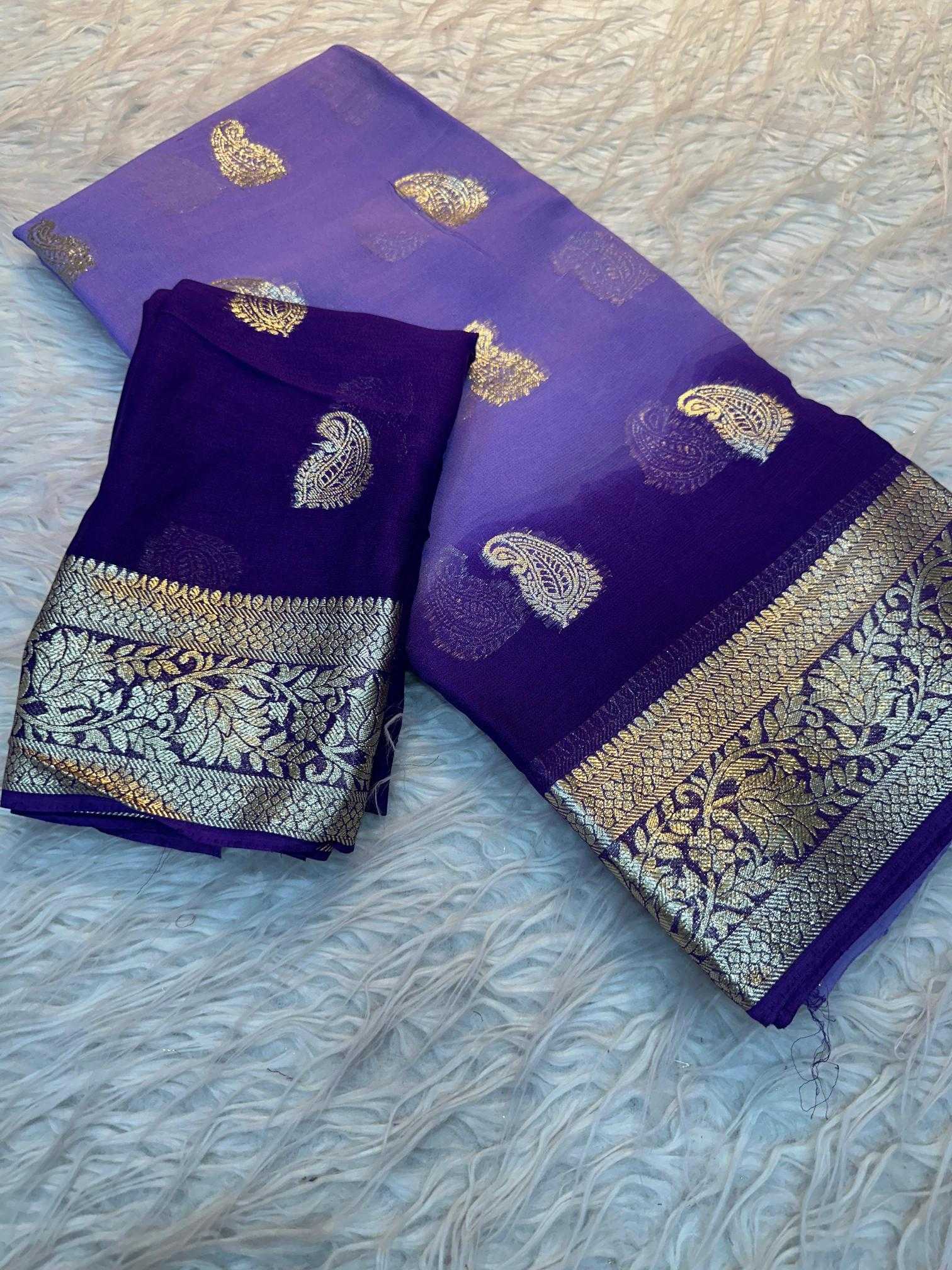 Ynf Pure Viscos RIN198 FEONCE Sarees Wholesale Georgette Sarees Zari Border Sarees Viscose Saree Manufacturer