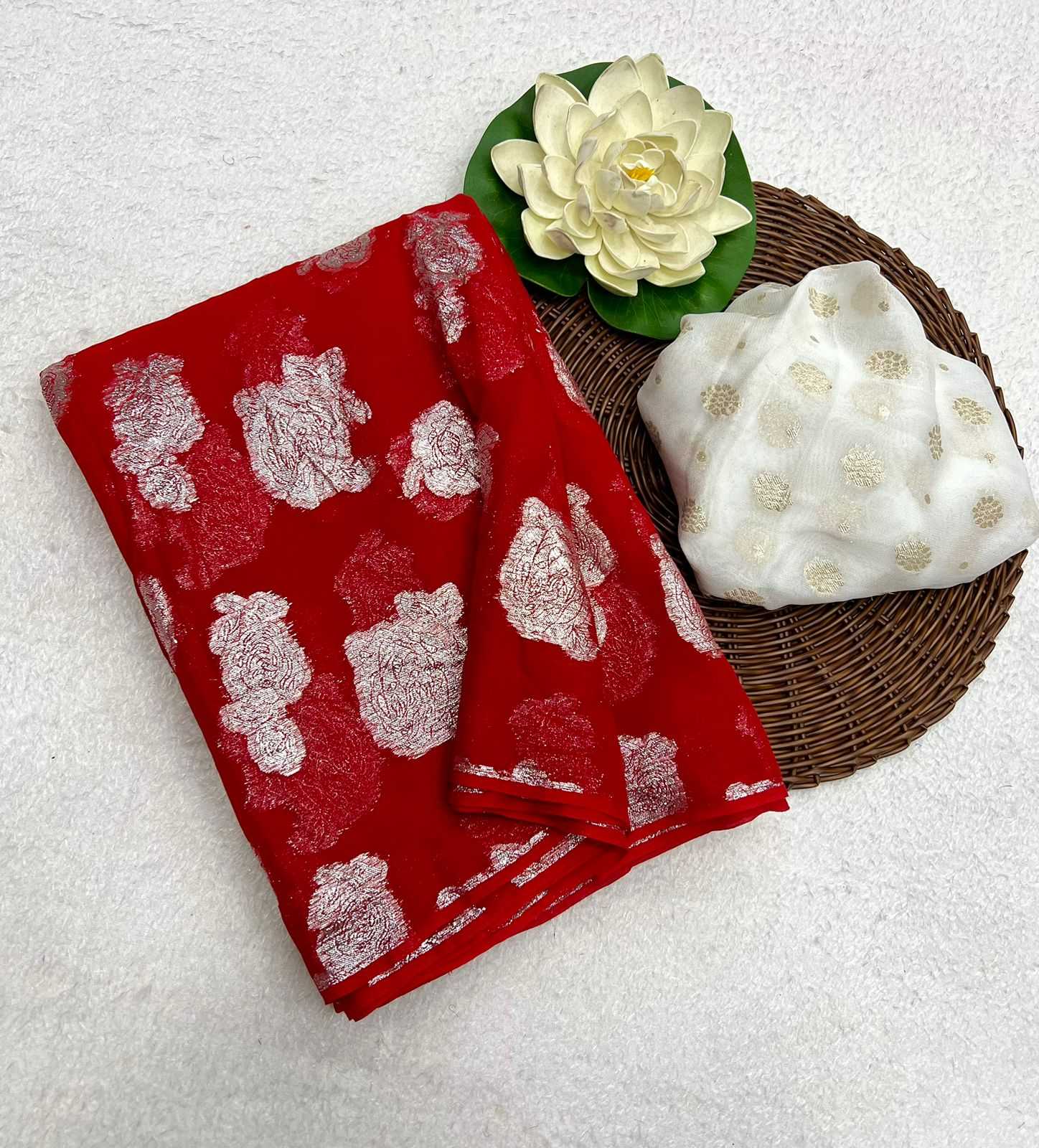 Ynf Pure Viscos RIN198 JALIYA Sarees Wholesale Georgette Sarees Viscose Saree Zari Sarees Manufacturer