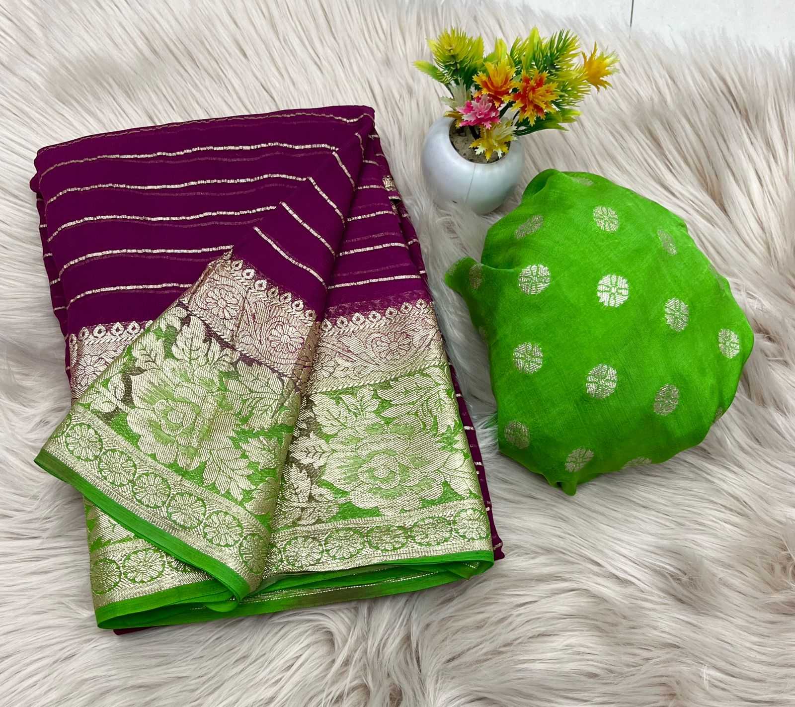 Ynf Pure Viscos RIN198 NAINA Sarees Wholesale Georgette Sarees Zari Border Sarees Viscose Saree Manufacturer