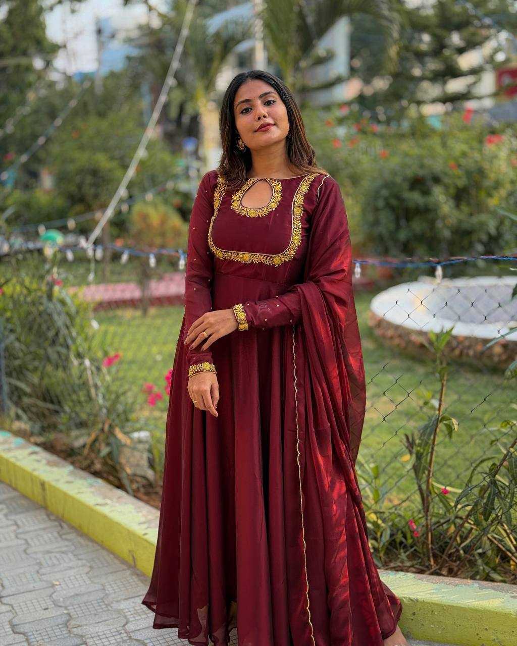 Ynf Rangoli Silk KESH537 110 Gowns Wholesale Fancy Gowns Anarkali Gown Long Gowns Manufacturer