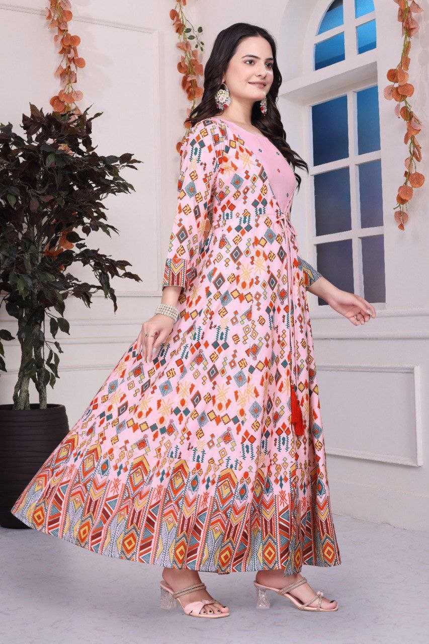 Ynf Rayon KESH554 G 1 Gowns Wholesale Printed Gowns Manufacturer