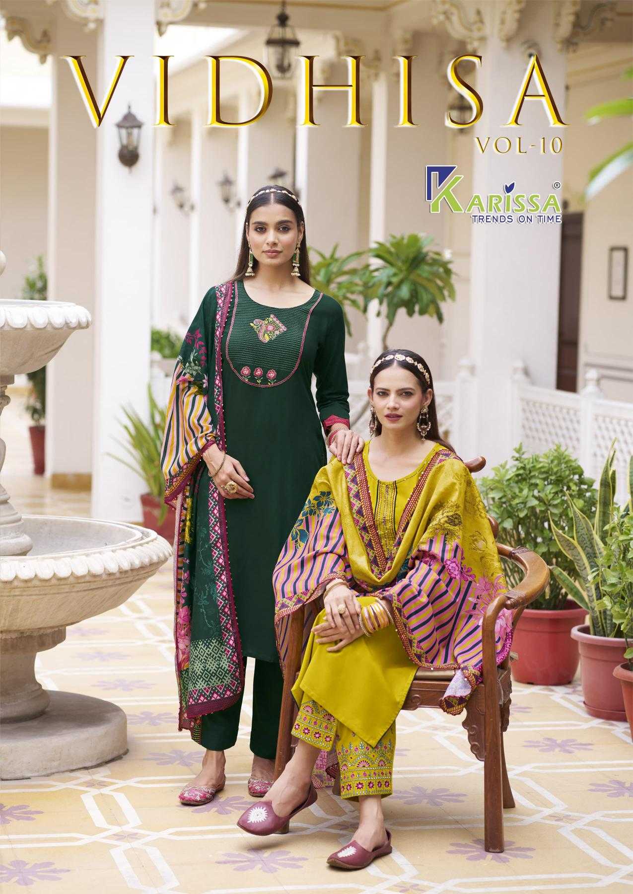 Ynf Rayon RIN190 KARISSA-VIDISHA VOL- 10 Setwise Collections Wholesale Kurtis Catalogs Manufacturer