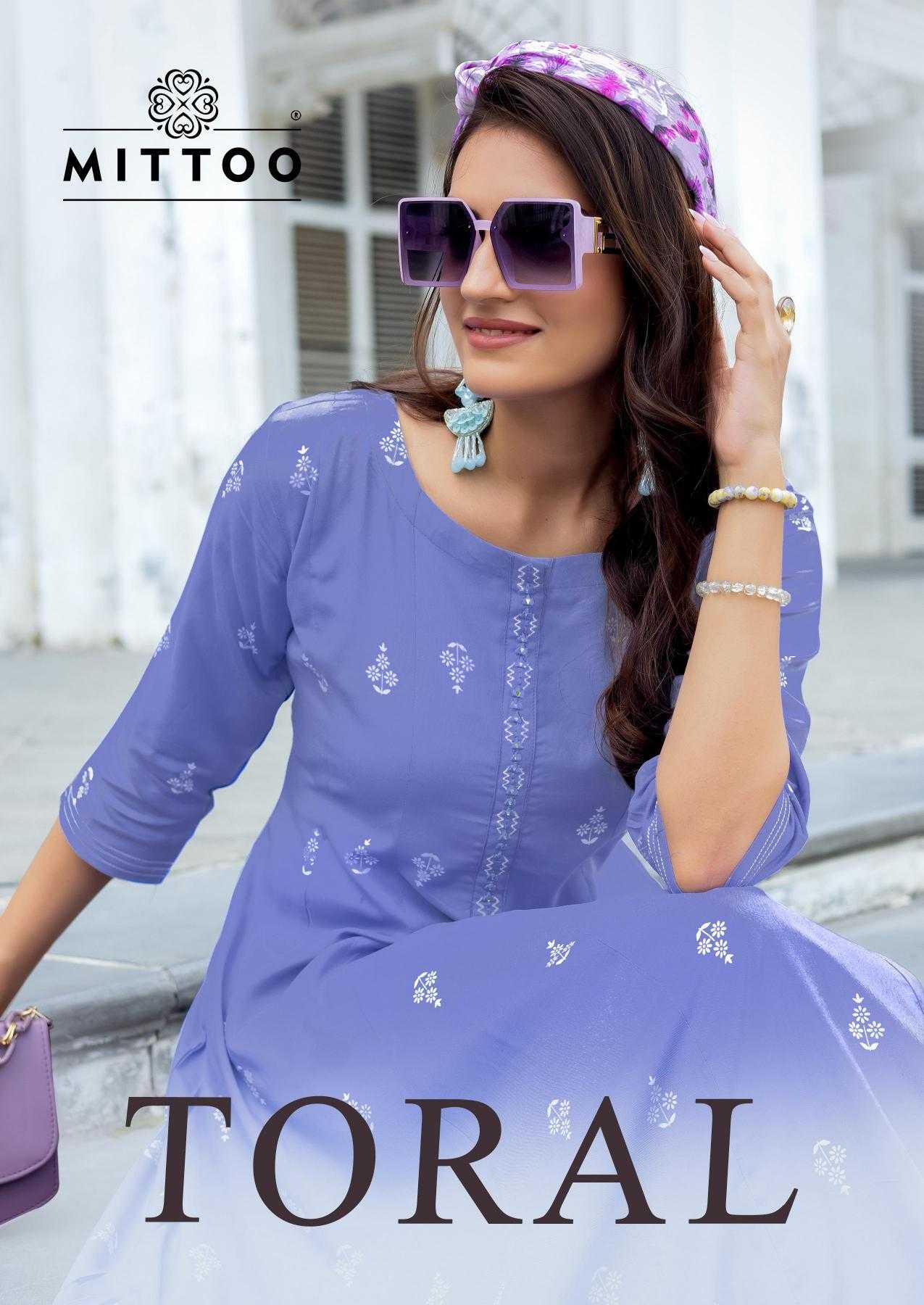 Ynf Rayon RIN190 MITTOO-Toral Setwise Collections Wholesale Kurtis Catalogs Manufacturer