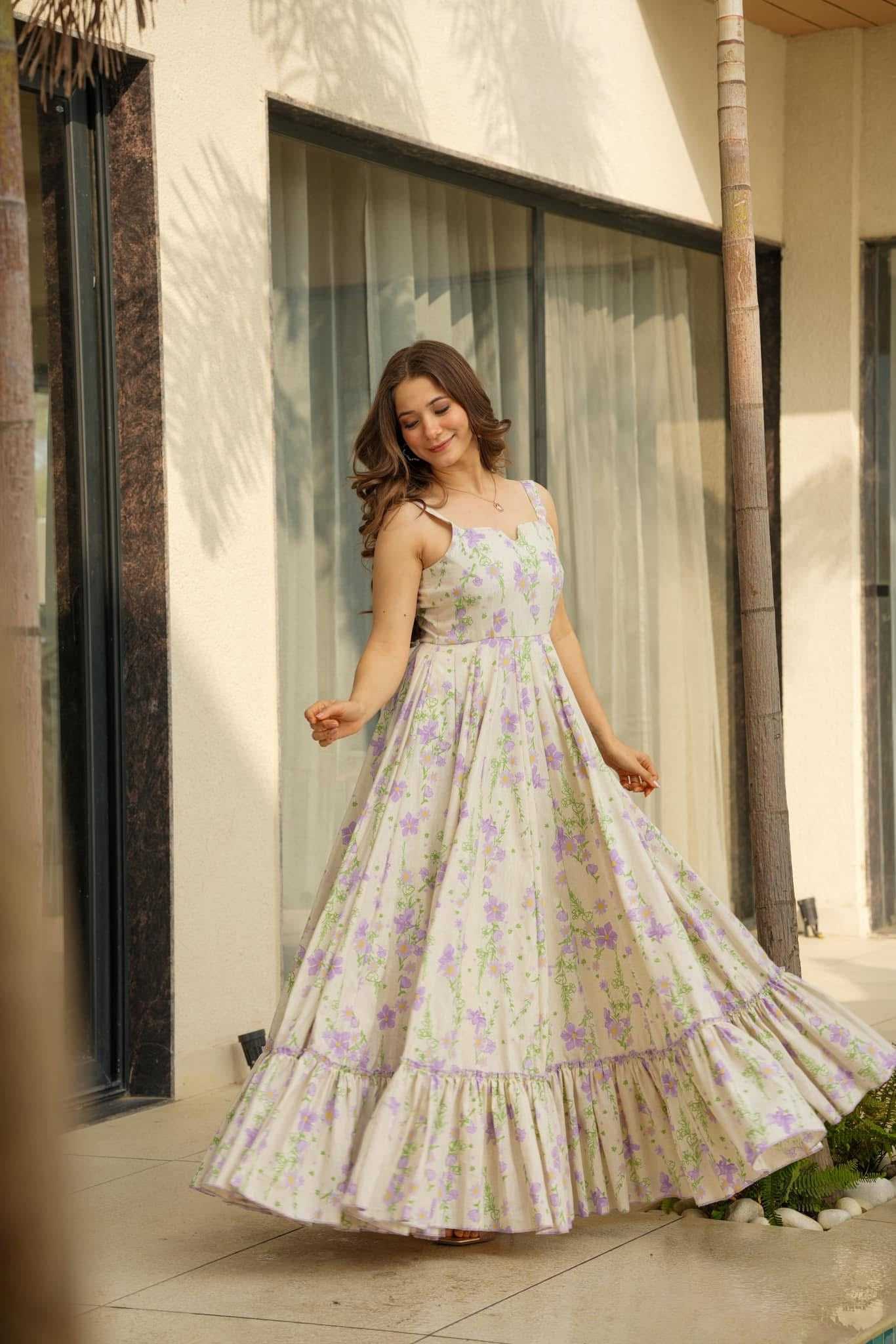 Ynf Reyon Cotton KESH545 C101 Gowns Plus Size Collections Wholesale Printed Gowns Fancy Gowns Long Gowns Sleeveless Gowns Manufacturer