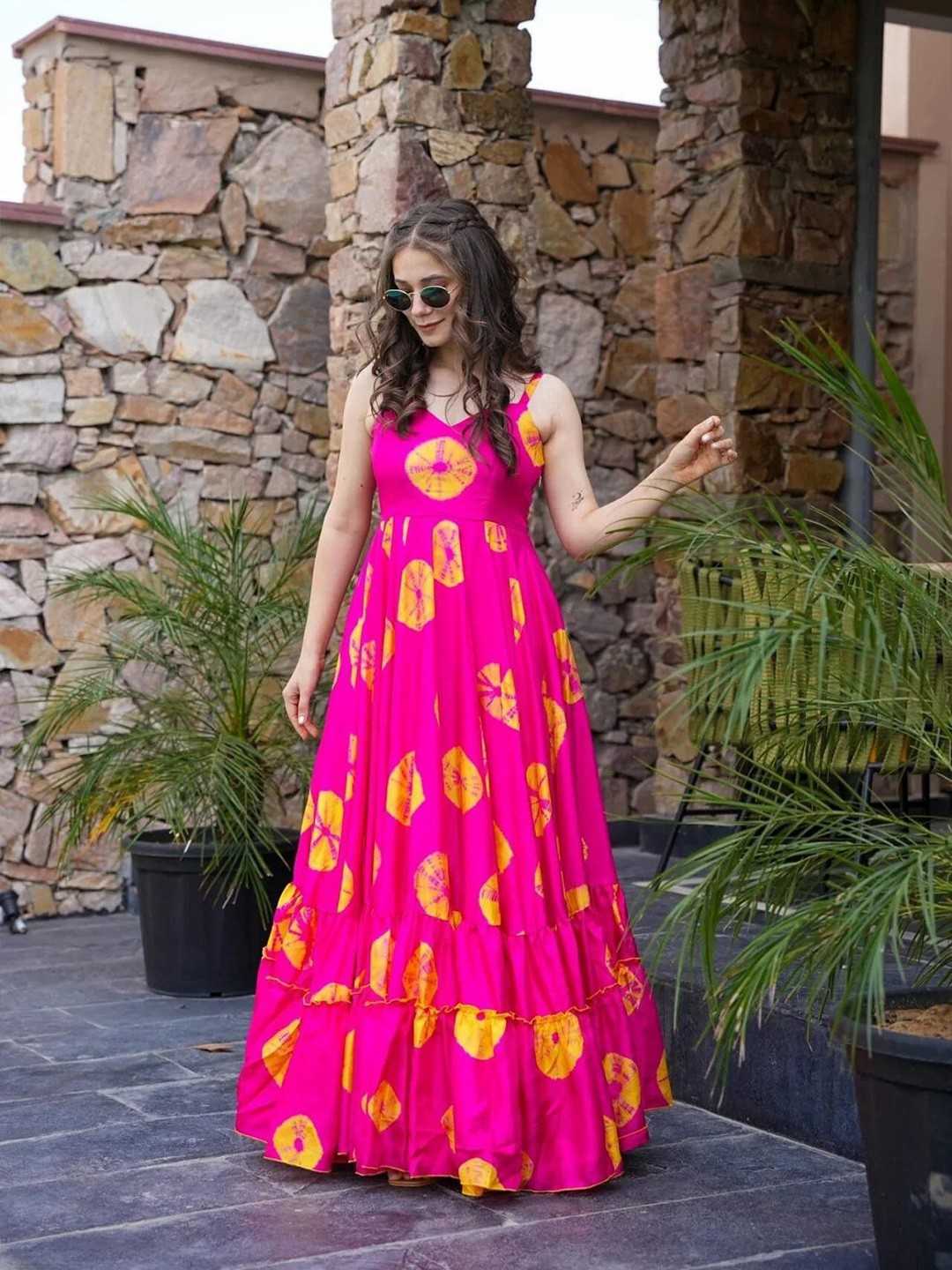 Ynf Reyon Cotton KESH545 C102 Gowns Plus Size Collections Wholesale Printed Gowns Fancy Gowns Party Gowns Long Gowns Sleeveless Gowns Manufacturer
