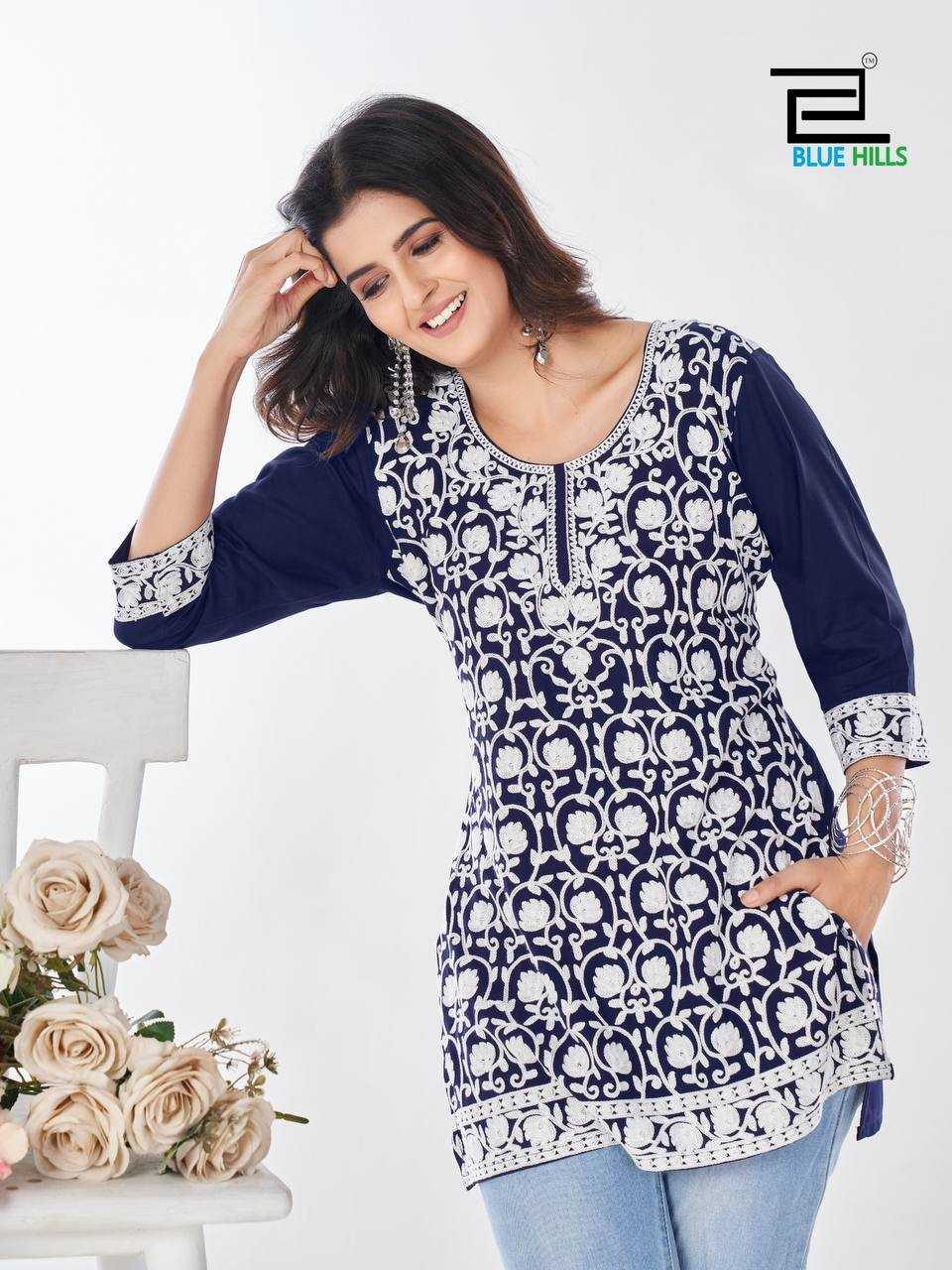 Ynf Reyon Cotton RIN125 Chikankari Kurti Wholesale Short Kurtis Rayon Kurtis Embroidered Kurtis Manufacturer