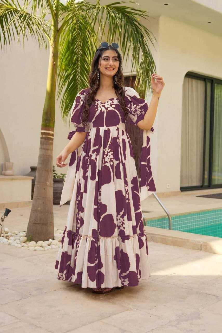 Ynf Reyon Cotton RIN220 MITTHO Gowns Plus Size Collections Wholesale Printed Gowns Fancy Gowns Anarkali Gown Party Gowns Manufacturer