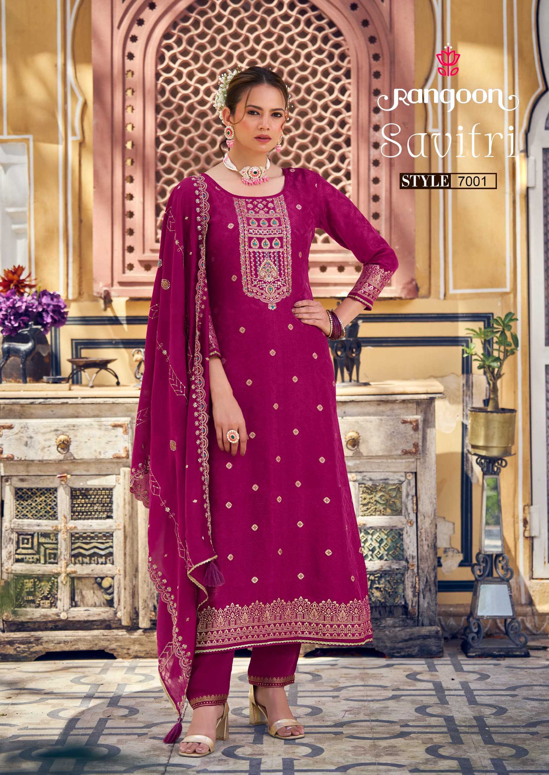 Ynf Russian Silk RIN190 Rangoon-SAVITRI Setwise Collections Wholesale Dresses & Suits Catalogs Manufacturer