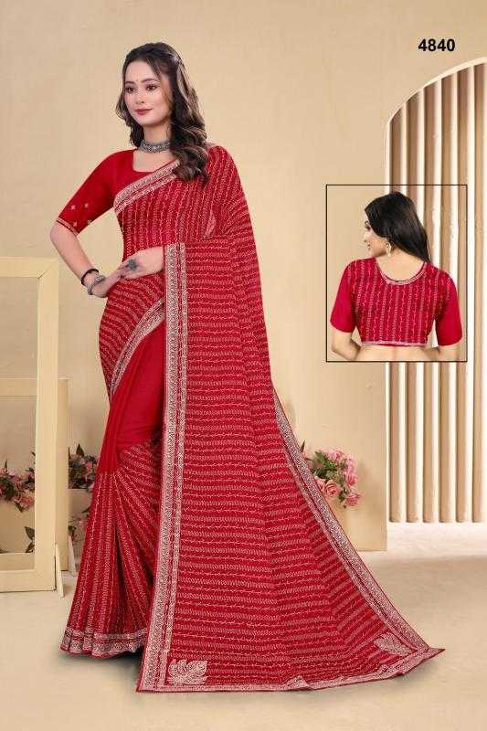 Ynf Satin KESH114 4840 Sarees Wholesale Embroidered Sarees Stone Work Saree Satin Sarees Manufacturer