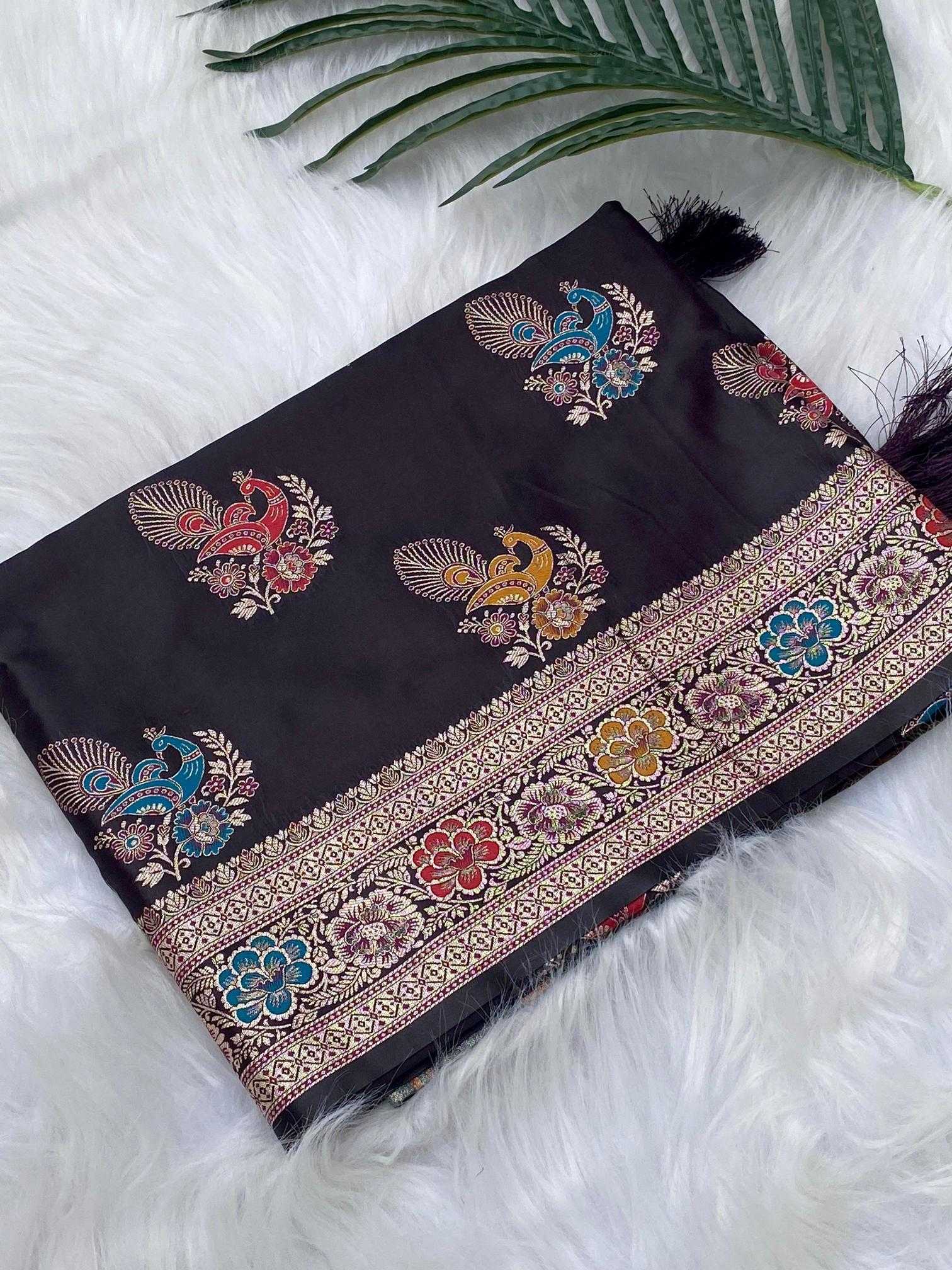 Ynf Satin KESH249 Satin Mor Sarees Wholesale Designer Sarees Fancy Sarees Satin Sarees Manufacturer