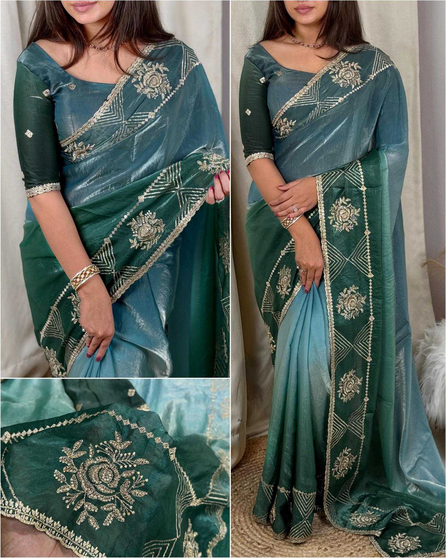 Ynf Satin KESH500 Himanshi Sarees Wholesale Embroidered Sarees Zari Border Sarees Satin Sarees Manufacturer
