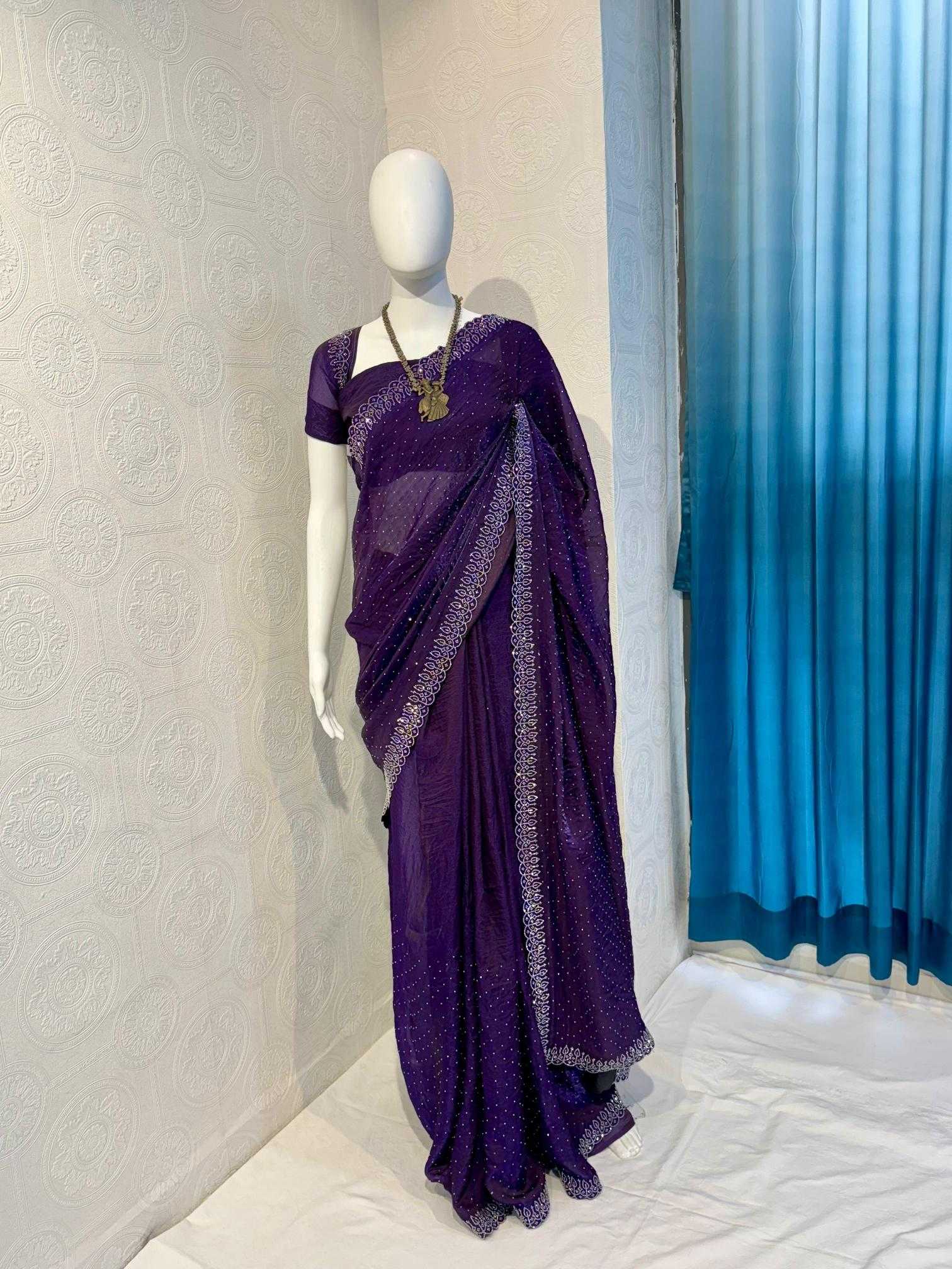 Ynf Satin RIN118 ALIA Sarees Wholesale Designer Sarees Swarovski Sarees Satin Sarees Manufacturer
