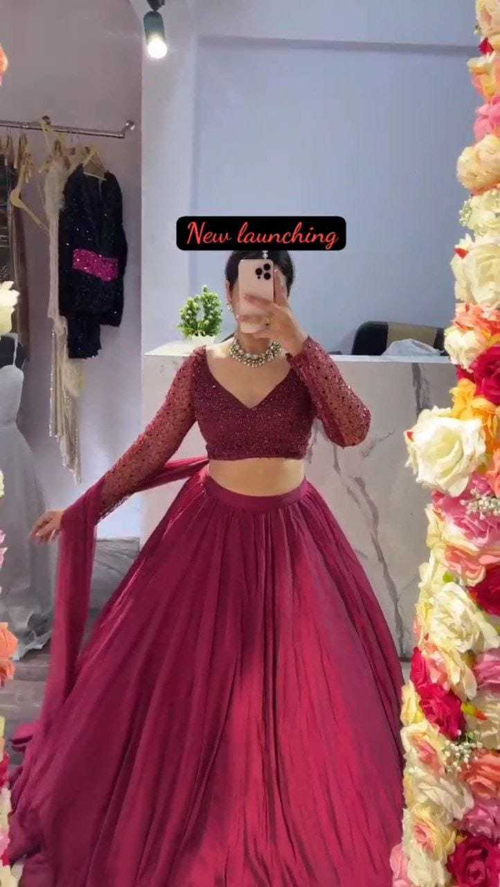 Ynf Satin RIN157 5260 Lehengas Plus Size Collections Wholesale Designer Lehenga Satin Lehenga Sequins Lehenga Manufacturer