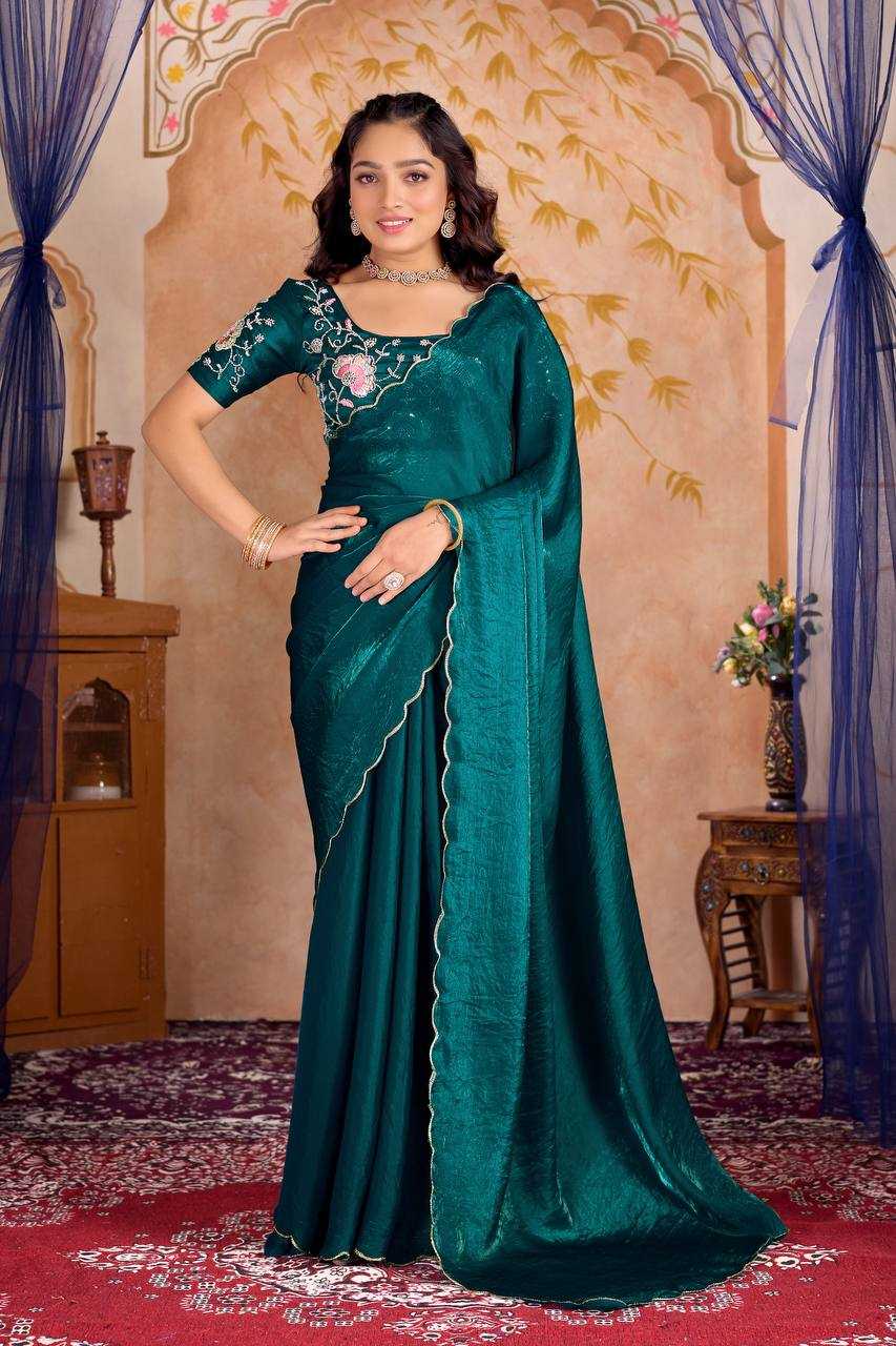 Ynf Satin RIN189 330 Sarees Wholesale Embroidered Sarees Cutwork Saree Satin Sarees Manufacturer