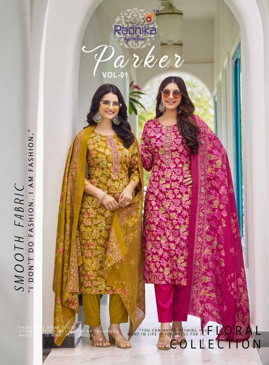Ynf Satin RIN190 RADHIKA-PARKER VOL 1 Setwise Collections Wholesale Dresses & Suits Catalogs Manufacturer