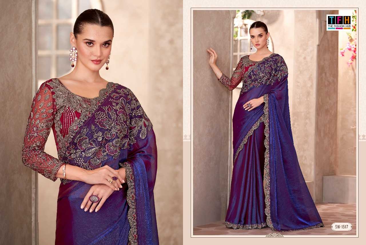 Ynf Satin RIN197 3128 1517 Sarees Wholesale Party Wear Sarees Fancy Sarees Bridal Sarees Manufacturer