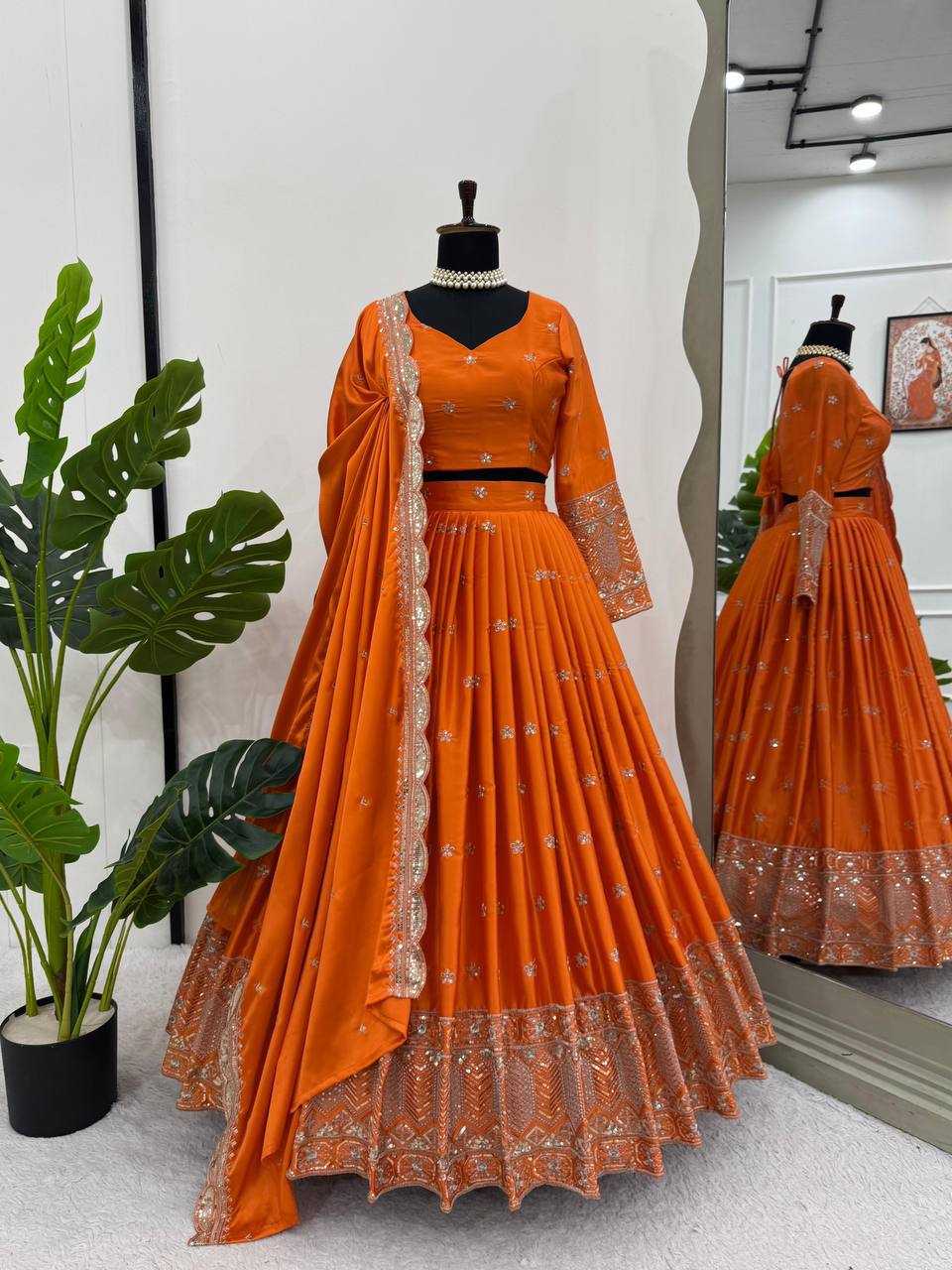 Ynf Satin Silk RIN162 308 Lehengas Wholesale Traditional Lehenga Silk Lehenga Embroidered Lehenga Manufacturer