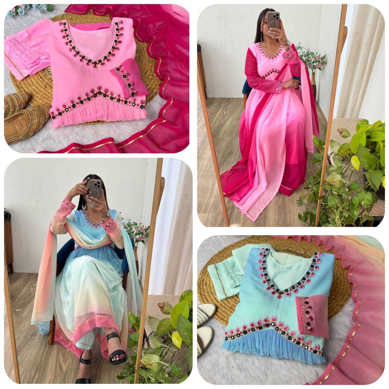 Ynf Silk Cotton Gowns Wholesale Embroidery Gowns Party Gowns Bollywood Style Gowns Manufacturer