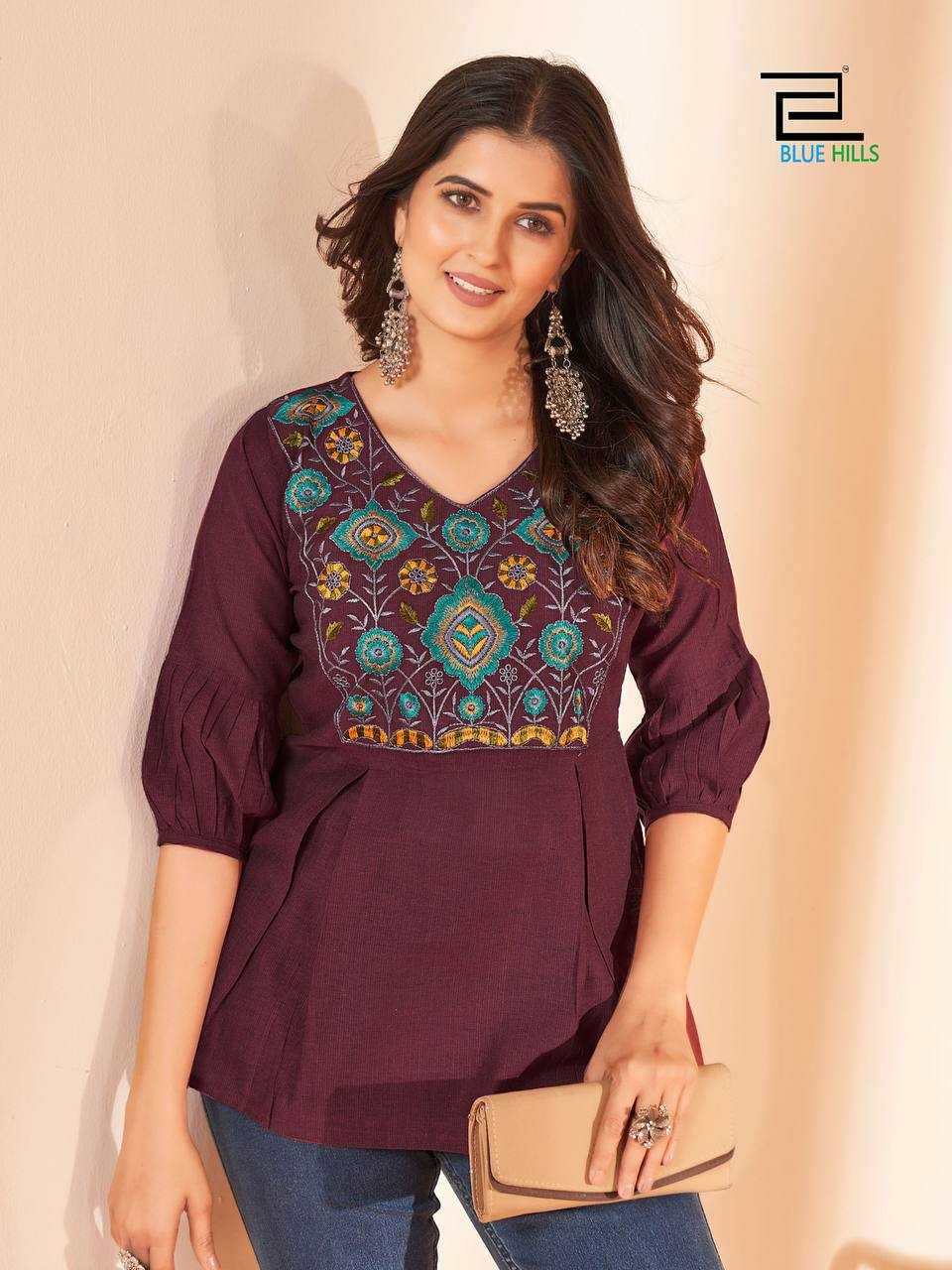 Ynf Silk Cotton RIN125 Charmi Western Wears Wholesale Tops Manufacturer