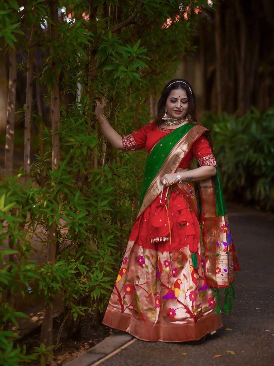 Ynf Silk KESH134 2035 Lehengas Wholesale Silk Lehenga Paithani Lehenga Red Lehenga Manufacturer