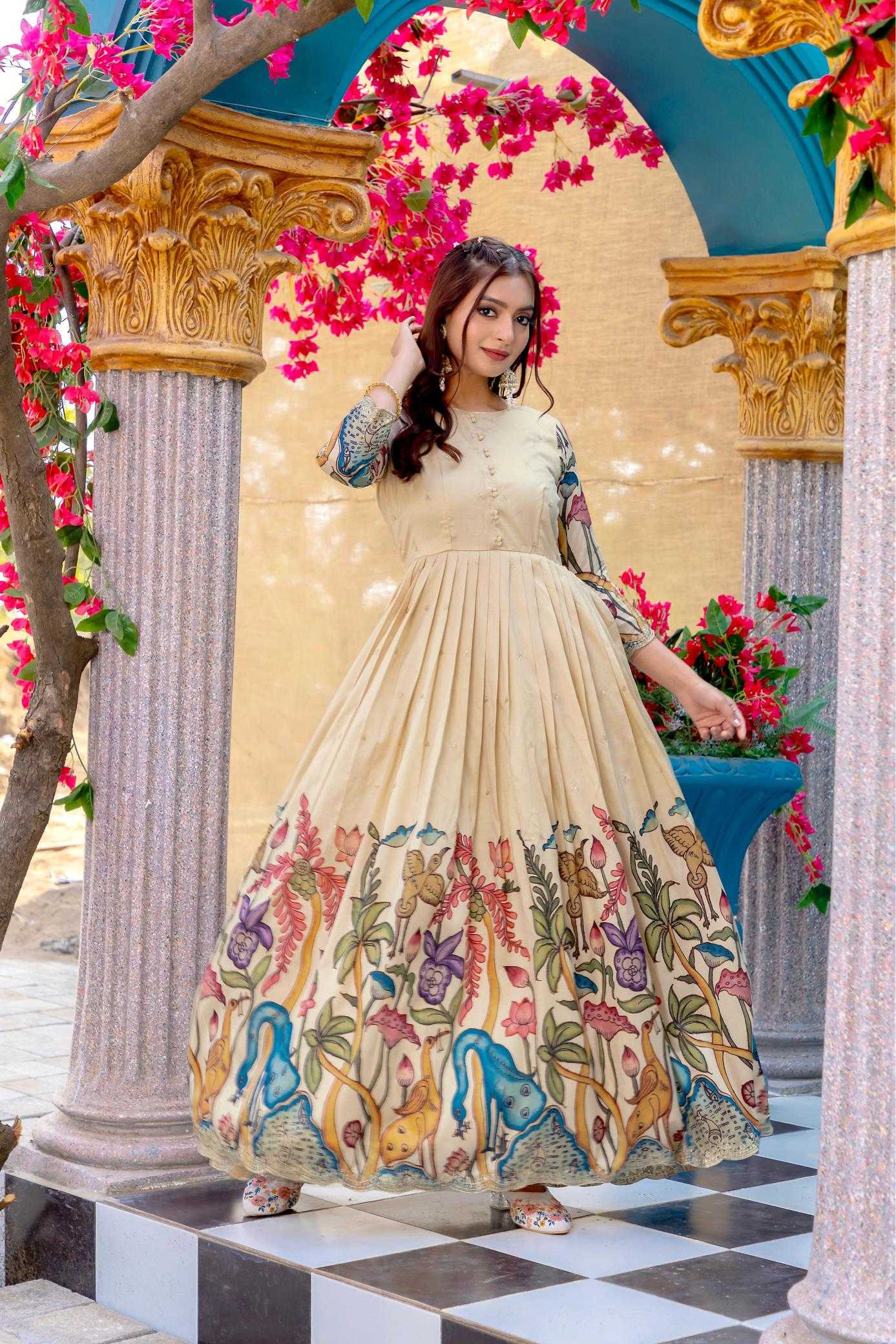 Ynf Silk KESH249 200002 Gowns Festive Collections Plus Size Collections Wholesale Embroidery Gowns Silk Gowns Onam Collections Manufacturer