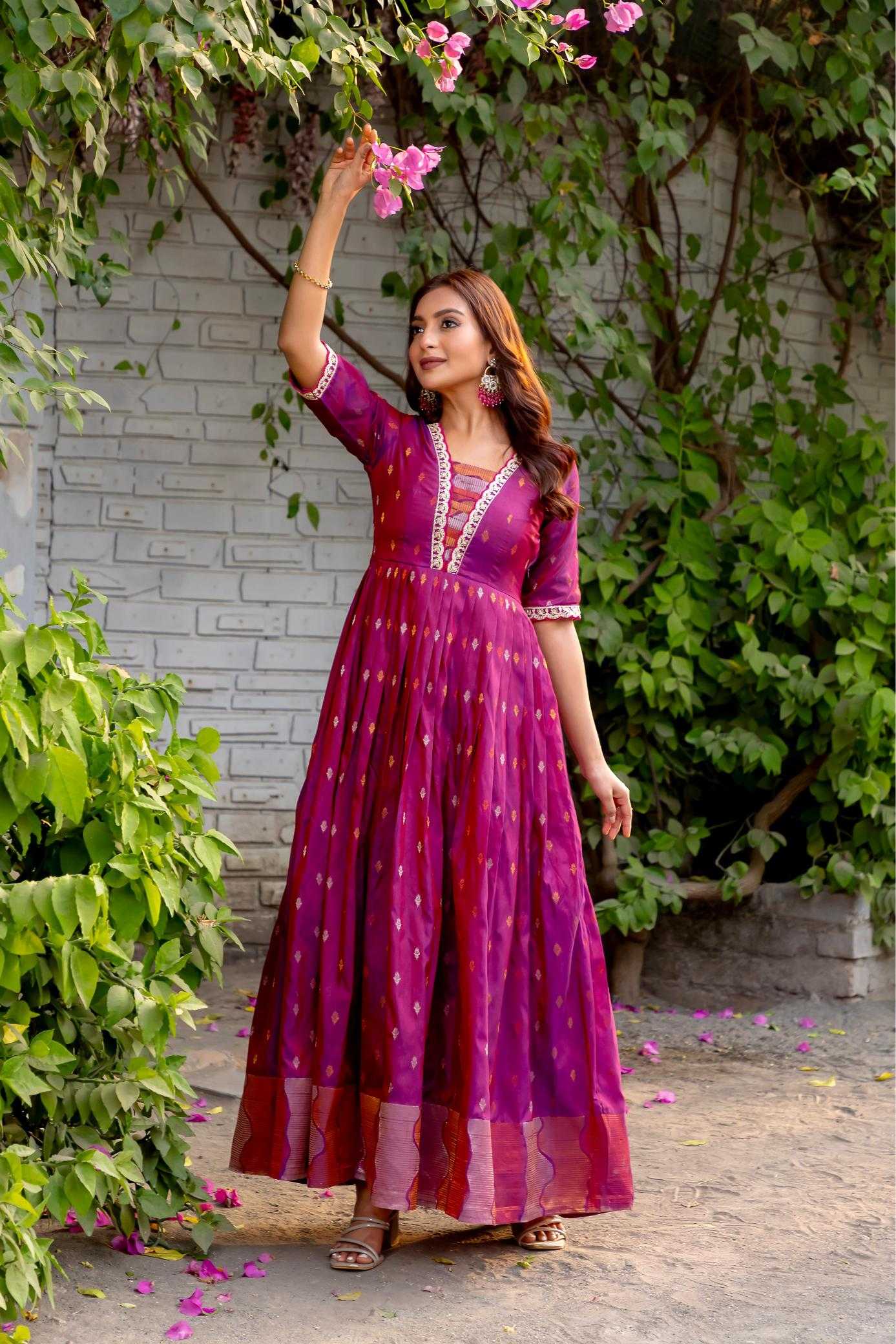 Ynf Silk KESH249 stunning Gowns Plus Size Collections Wholesale Embroidery Gowns Designer Gowns Silk Gowns Manufacturer