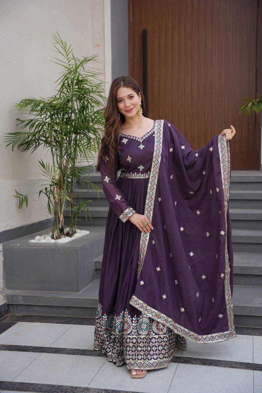 Ynf Silk KESH490 660 Gowns Wholesale Fancy Gowns Embroidery Gowns Silk Gowns Manufacturer