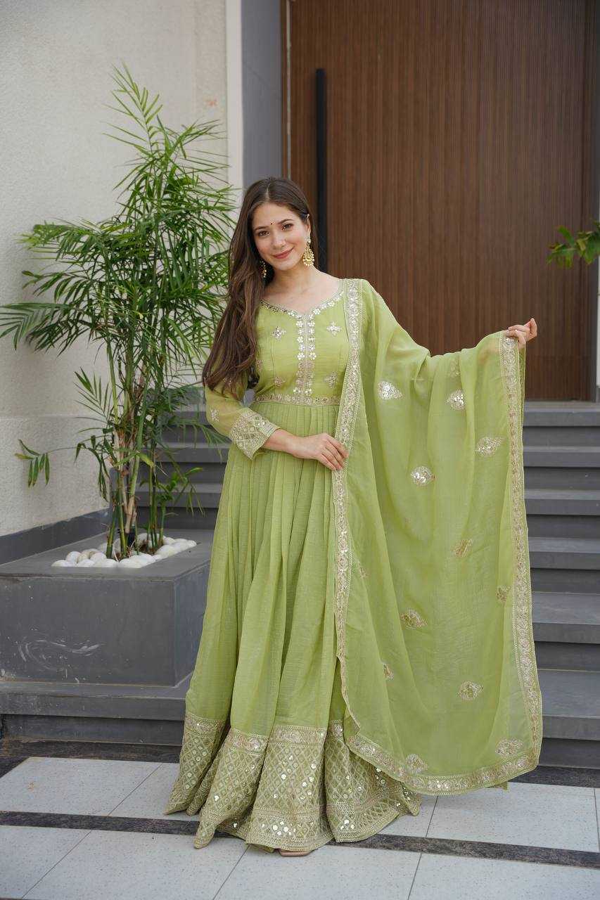 Ynf Silk KESH490 661 Gowns Wholesale Printed Gowns Fancy Gowns Party Gowns Manufacturer