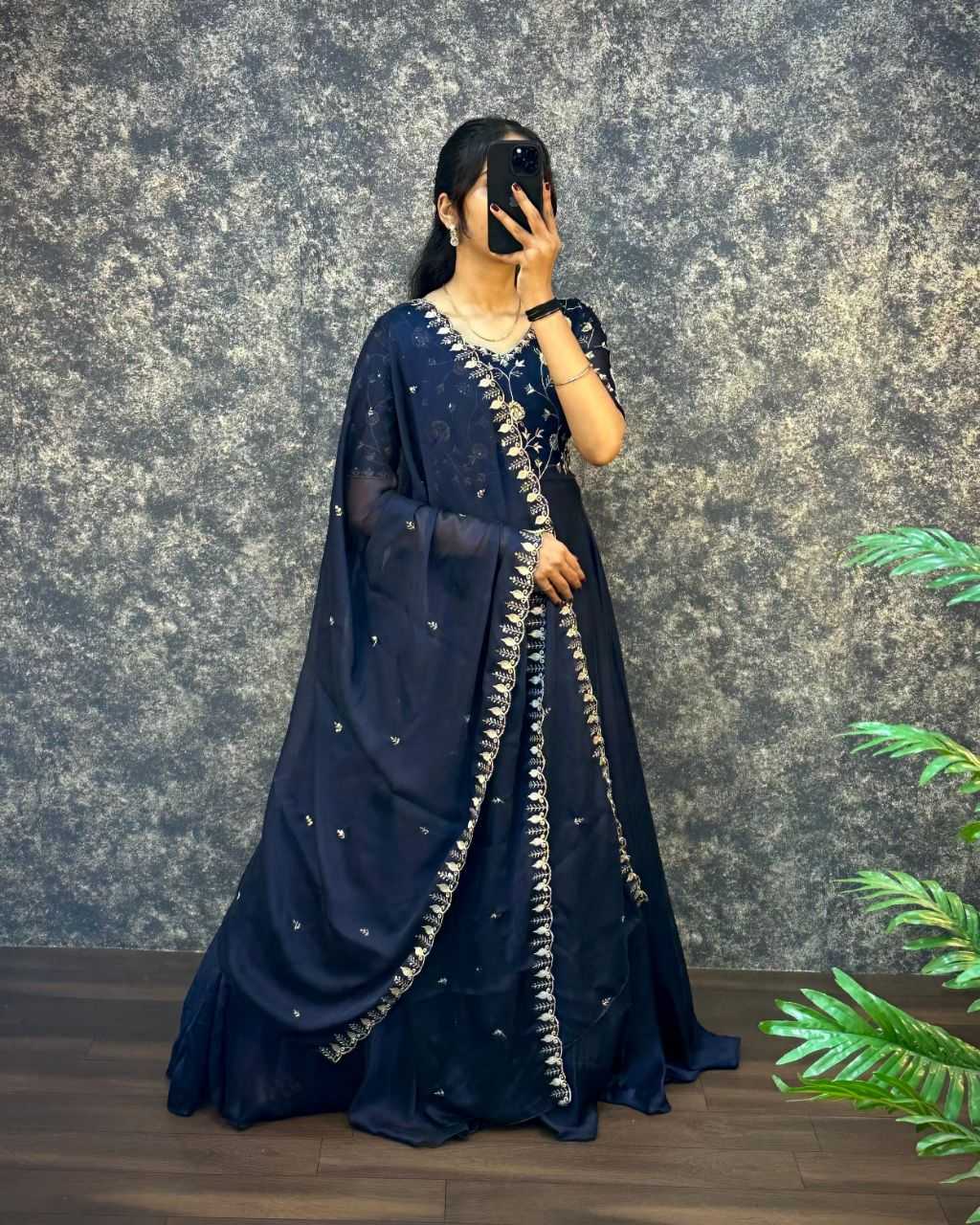 Ynf Silk KESH507 AMBIKA Gowns Wedding Collections Festive Collections Wholesale Embroidery Gowns Silk Gowns Gown With Dupatta Manufacturer