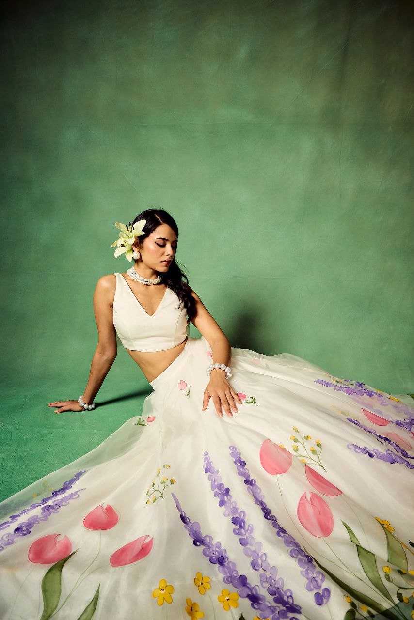 Ynf Silk KESH508 1061 Lehengas Wholesale Fancy Lehenga Printed Lehenga White Lehenga Manufacturer
