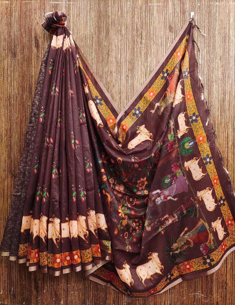 Ynf Silk KESH532 PARUL COW Sarees Wholesale Printed Sarees Ladies Sarees Silk Sarees Manufacturer