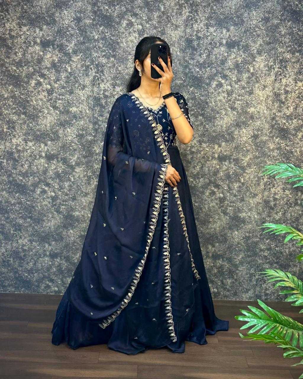 Ynf Silk RIN102 114 Gowns Festive Collections Wholesale Embroidery Gowns Rakhi Collections Manufacturer
