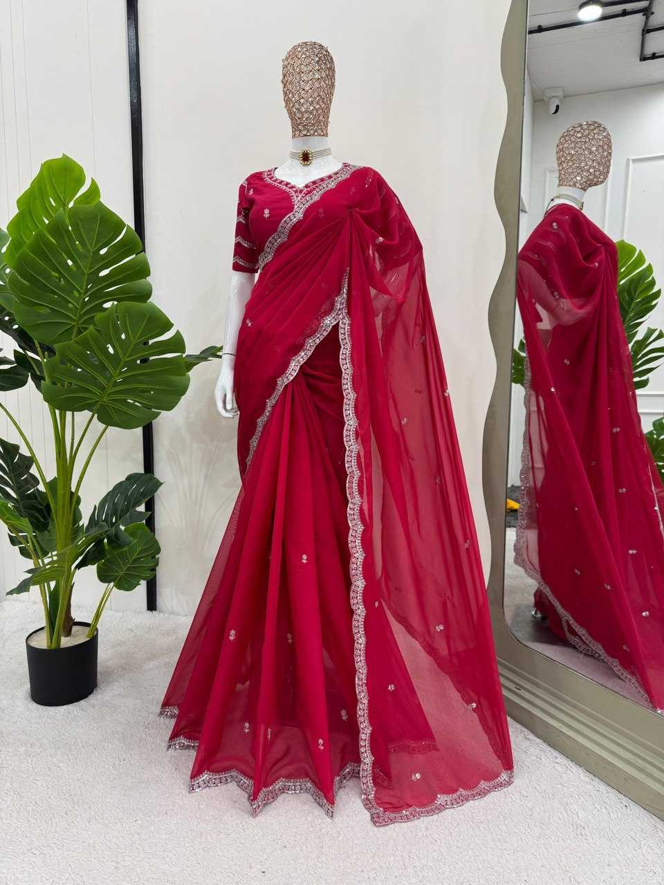 Ynf Silk RIN133 574 Sarees Wholesale Party Wear Sarees Fancy Sarees Sequence Sarees Embroidered Sarees Manufacturer