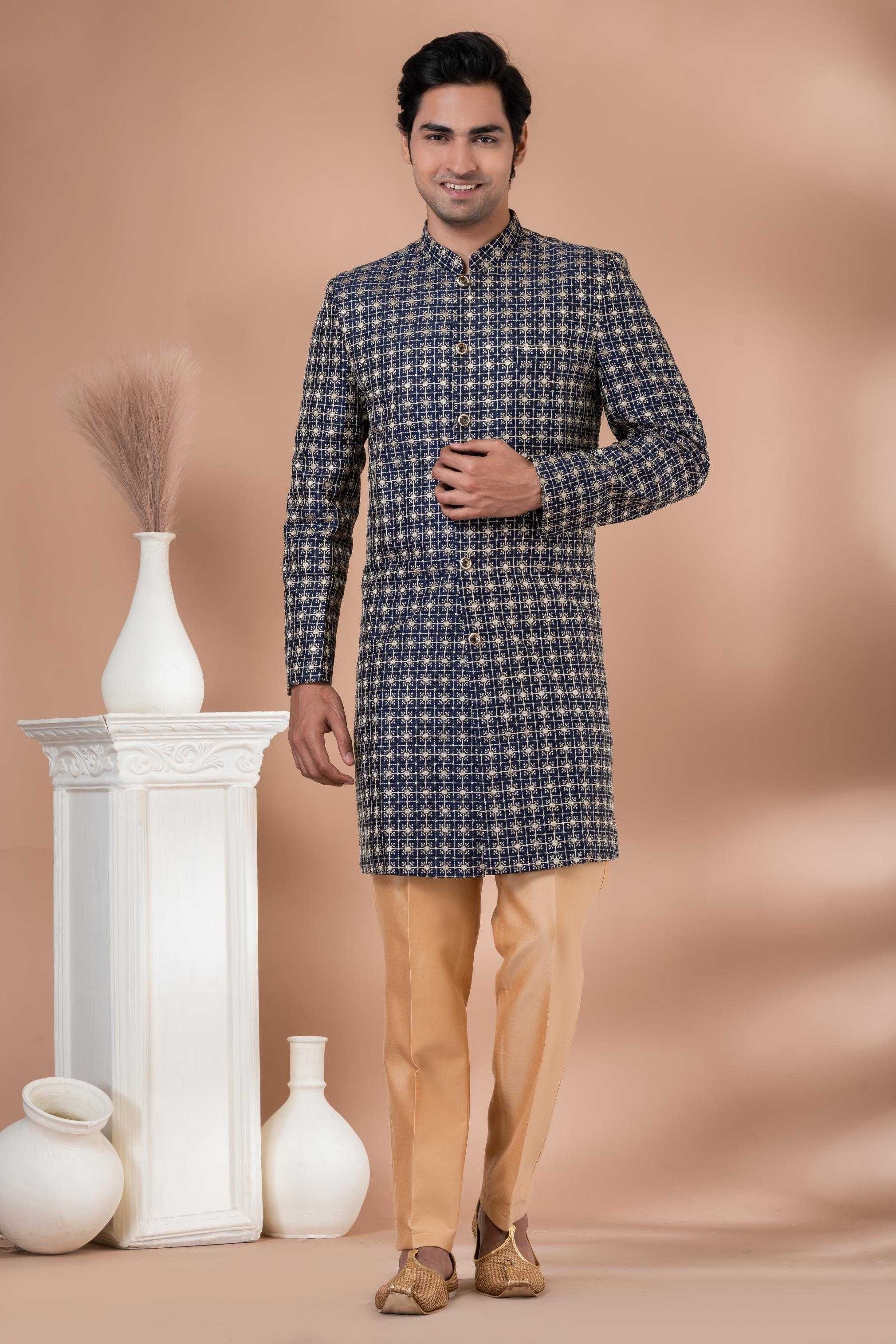 Ynf Silk RIN223 1717 Mens Wear Wholesale Kurta Set with Jacket Designer Ethnic Set Indo Western Manufacturer