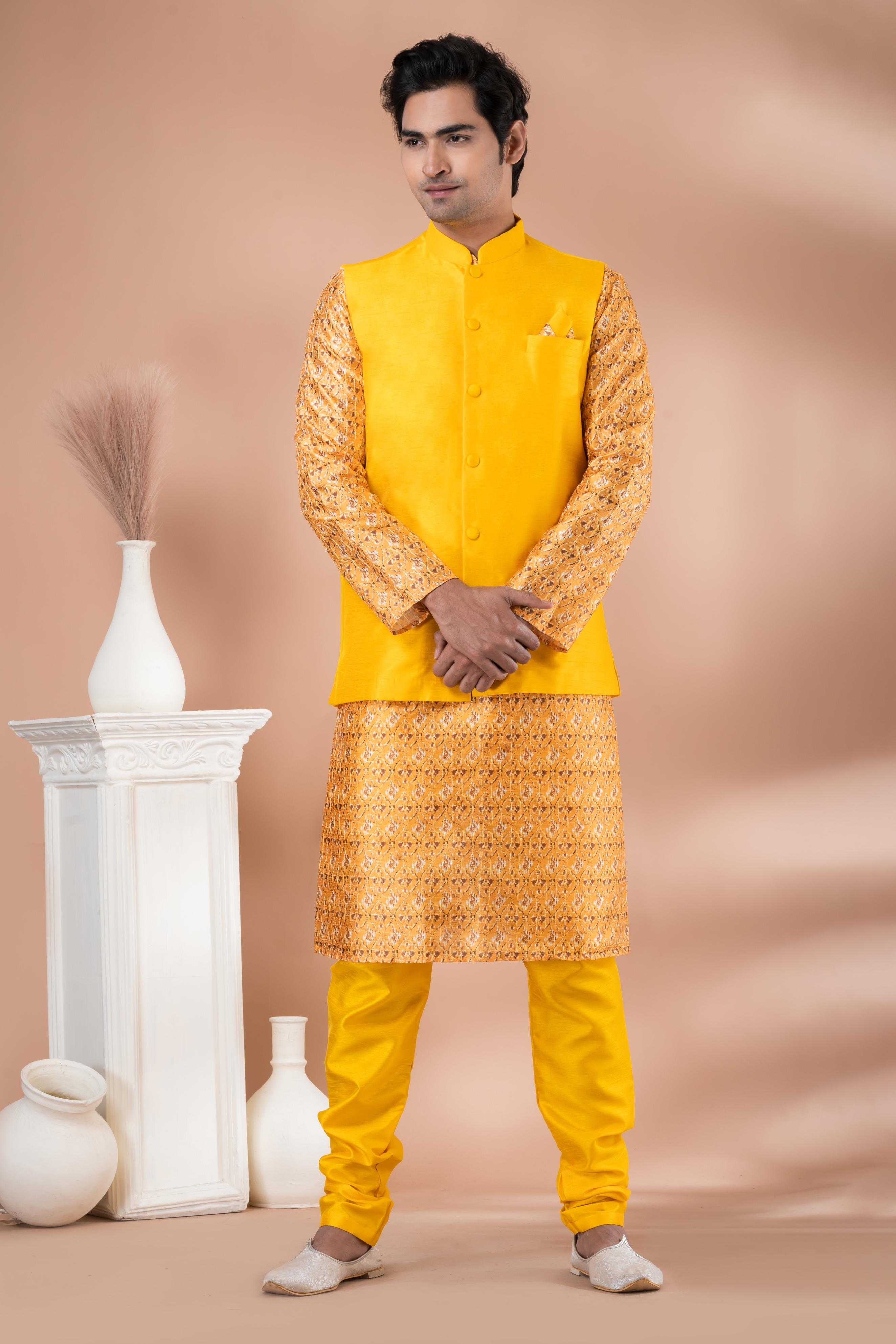 Ynf Silk RIN223 2330C Mens Wear Wholesale Nehru Jacket Festive & Wedding Coats Modi Jackets Manufacturer