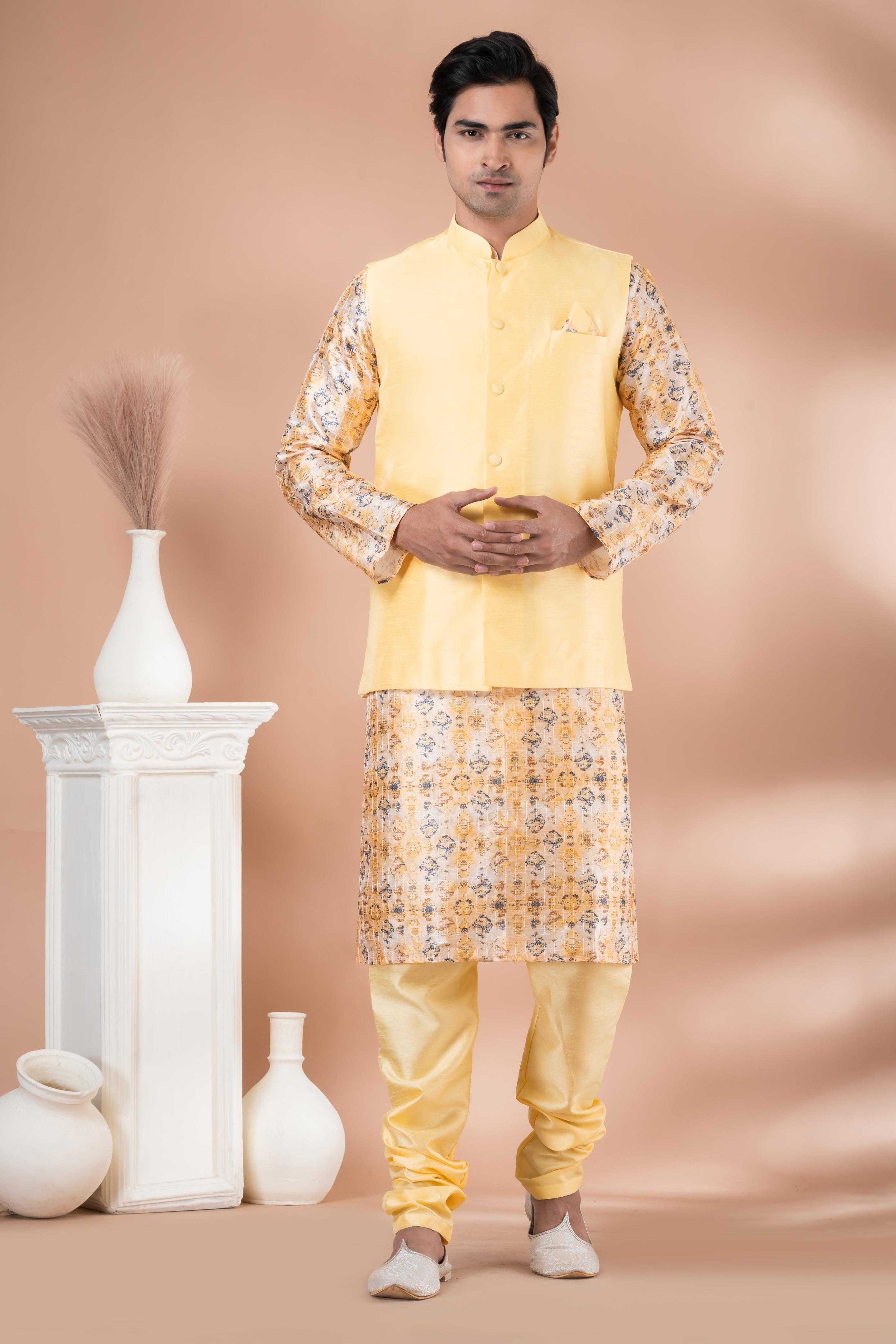Ynf Silk RIN223 2331B Mens Wear Wholesale Nehru Jacket Festive & Wedding Coats Modi Jackets Manufacturer