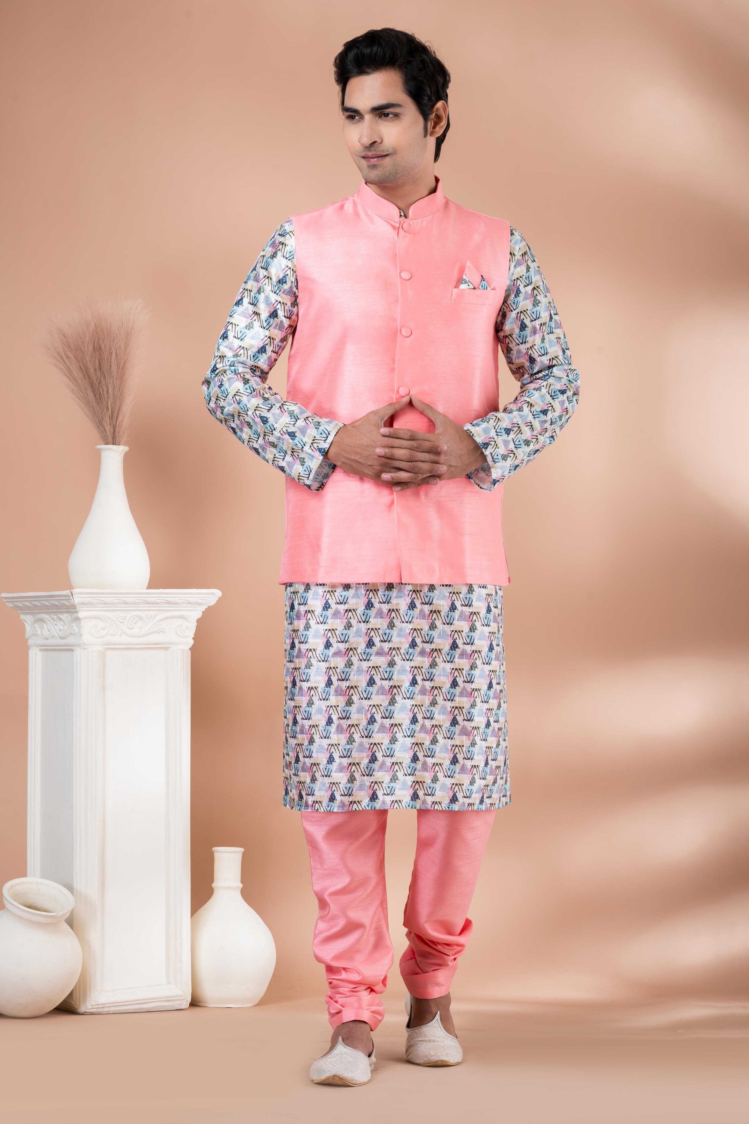 Ynf Silk RIN223 2334C Mens Wear Wholesale Nehru Jacket Festive & Wedding Coats Modi Jackets Manufacturer
