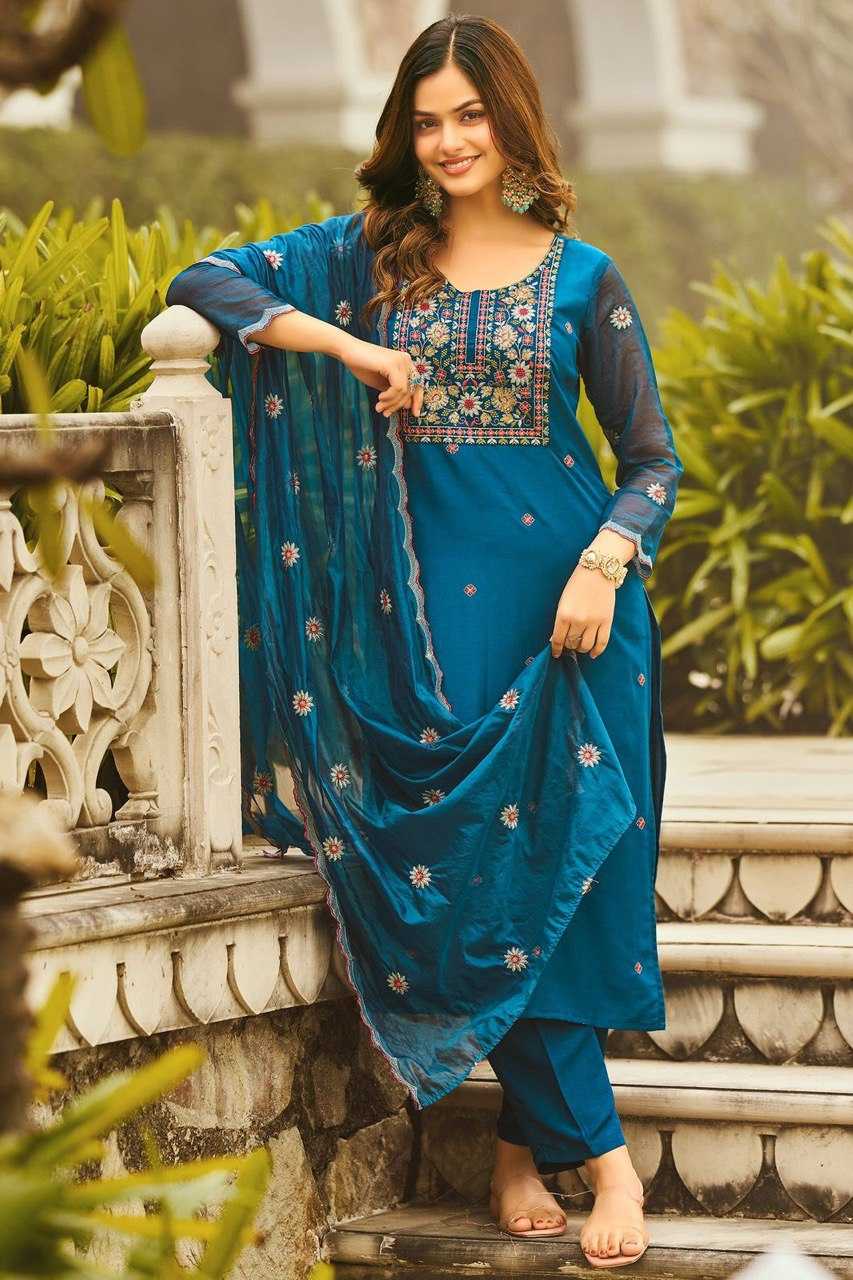 Ynf Slub Reyon KESH510 MORNI Suits & Dresses Wholesale Ladies Suits Embroidery Suits Palazzo Suit Manufacturer