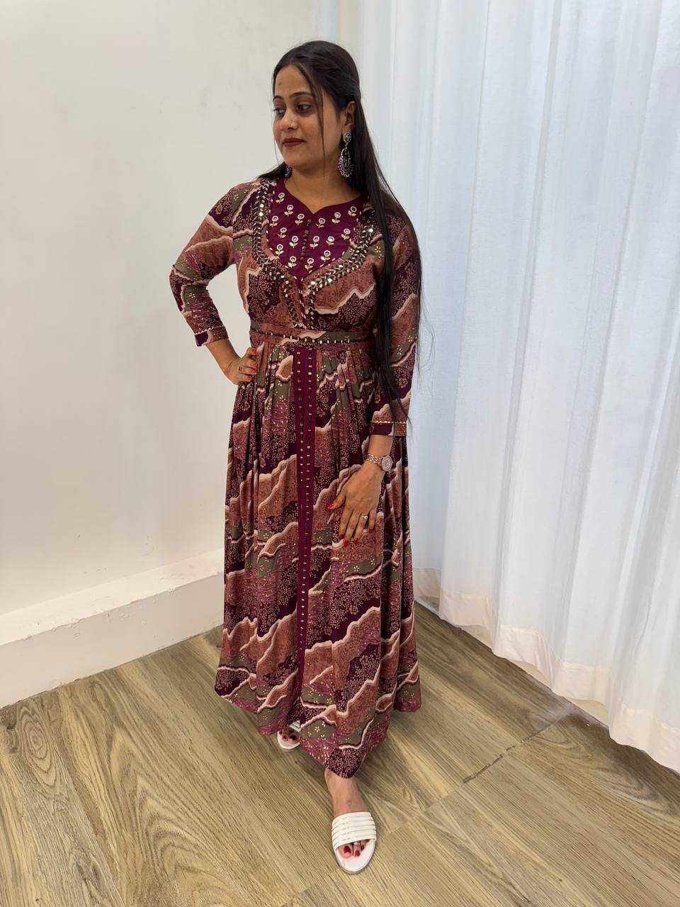 Ynf Slub Reyon KESH513 420 Gowns Wholesale Embroidery Gowns Party Wear Gowns Manufacturer