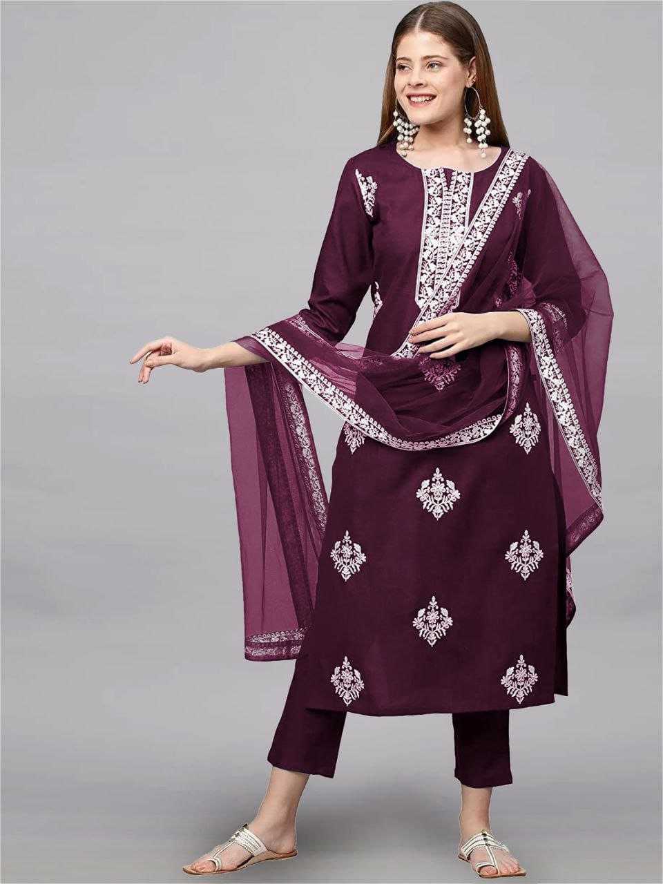 Ynf Slub Reyon KESH552 TRENDY Suits & Dresses Wholesale Ladies Suits Embroidery Suits Palazzo Suit Manufacturer