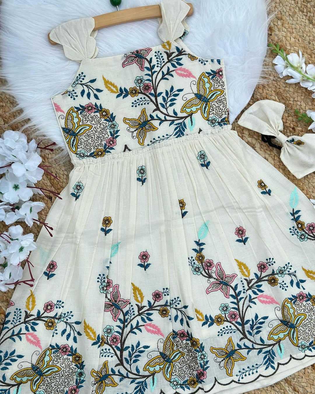 Ynf Soft Cotton KESH493 CORA Kids Wear Festive Collections Wholesale Kids Gown Kids Ethnic Gowns Onam Collections Manufacturer